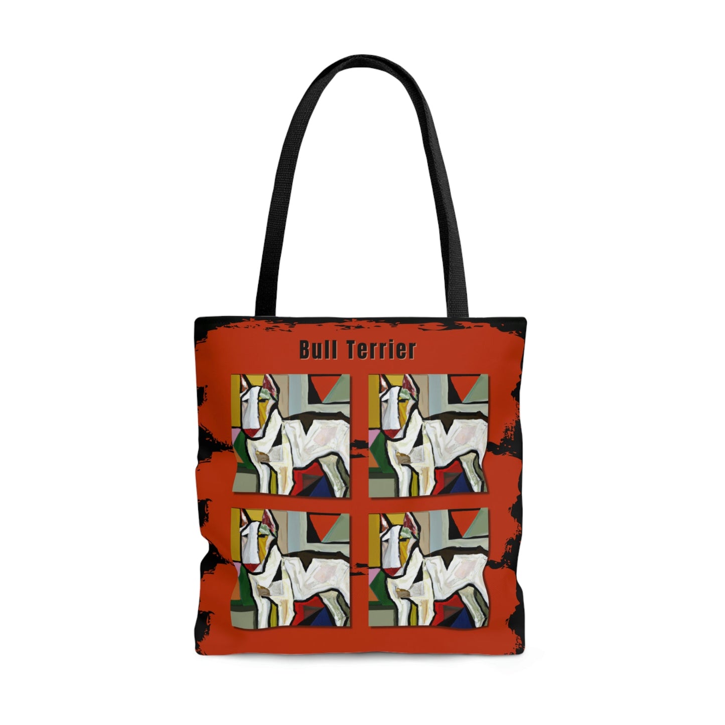 Bull Terrier Tote Bag, Picasso Style Atlas Wanderlust