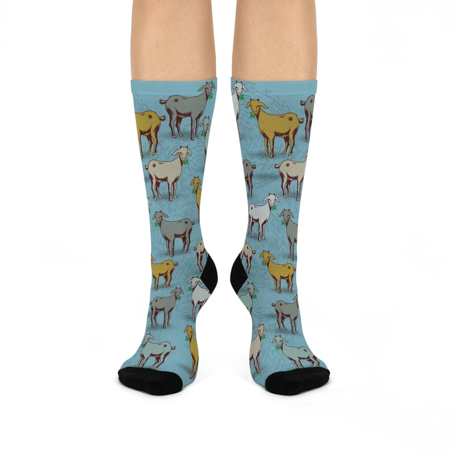Goat Socks Retro Unisex Adult Stretchy Mid Calf Original Atlas Wanderlust