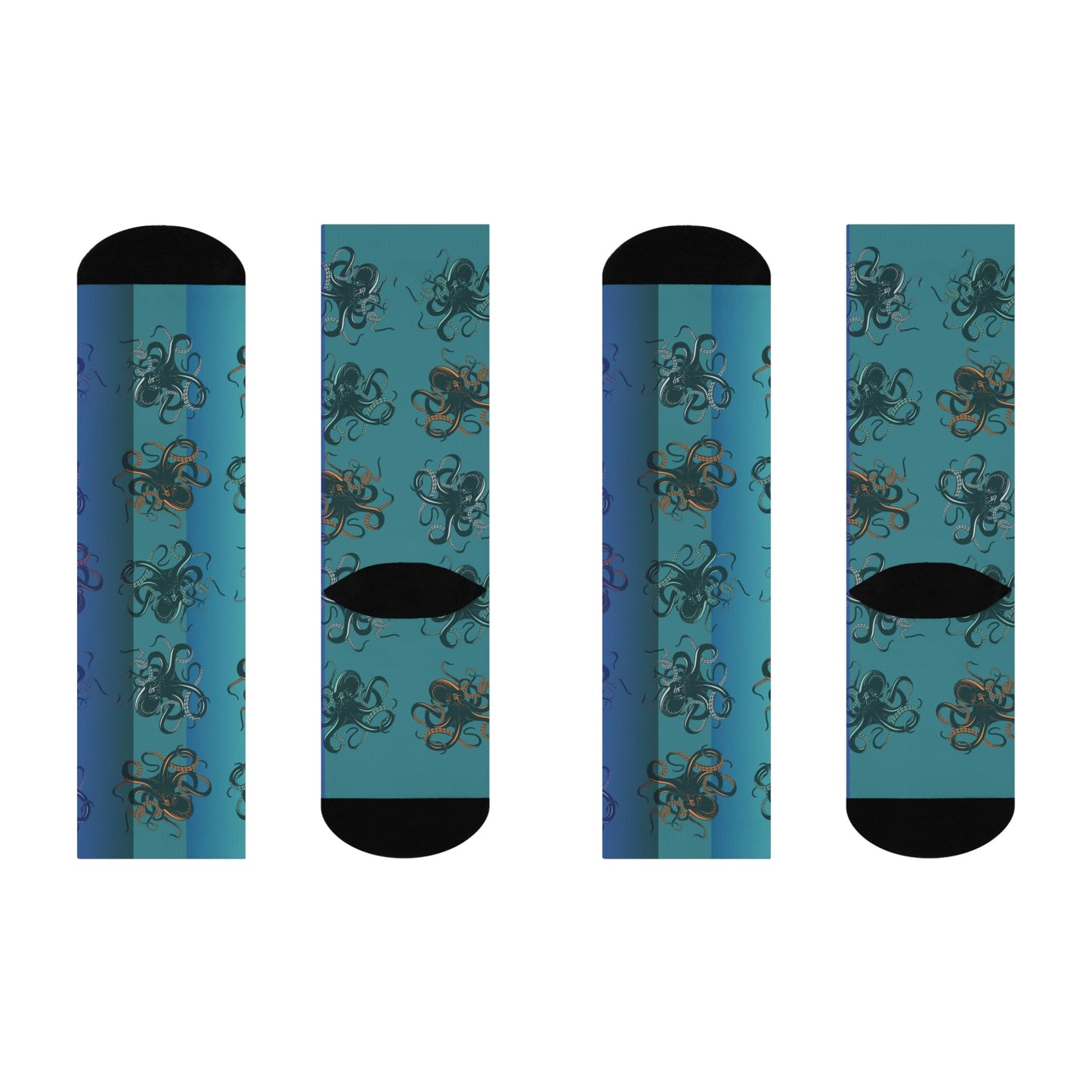 Octopus Steampunk Socks Unisex Adult Stretchy Mid Calf Original Atlas Wanderlust