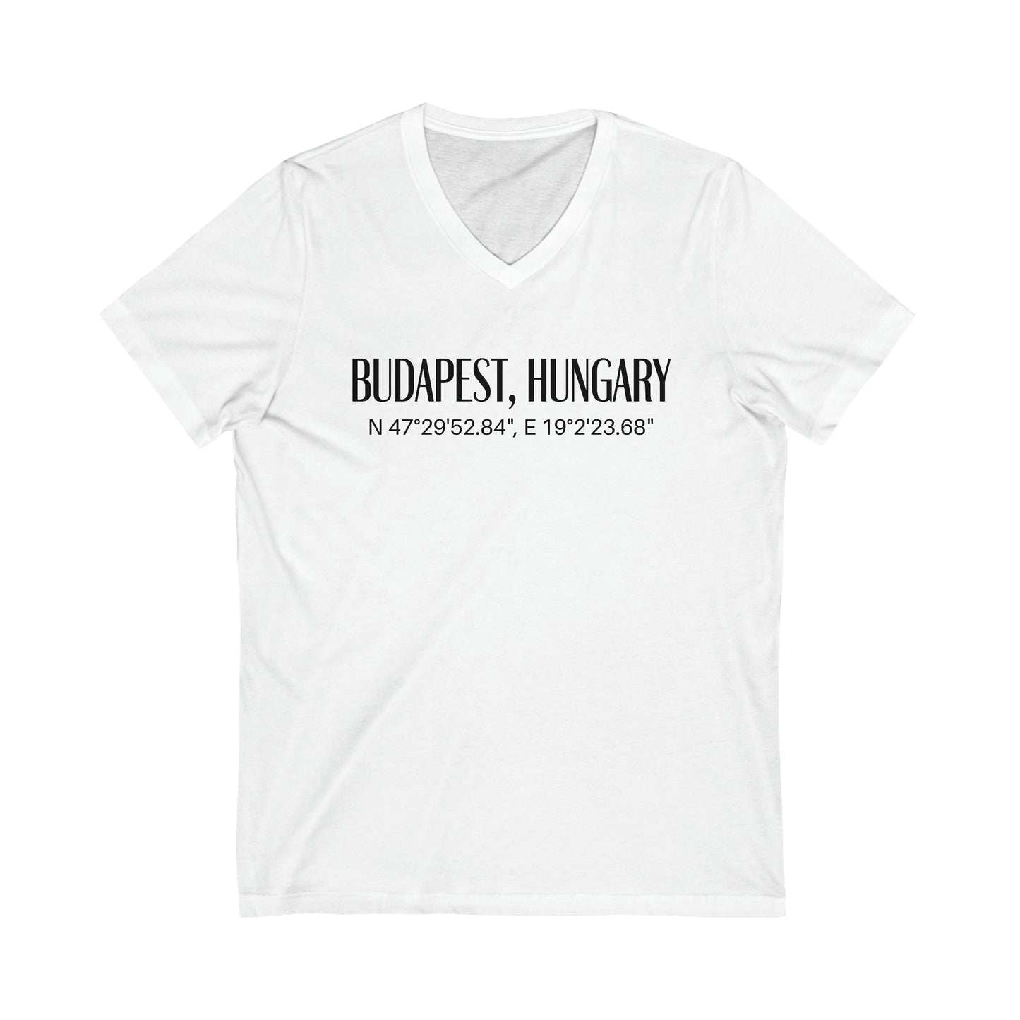 Budapest, Hungary Coordinates V-Tee Atlas Wanderlust