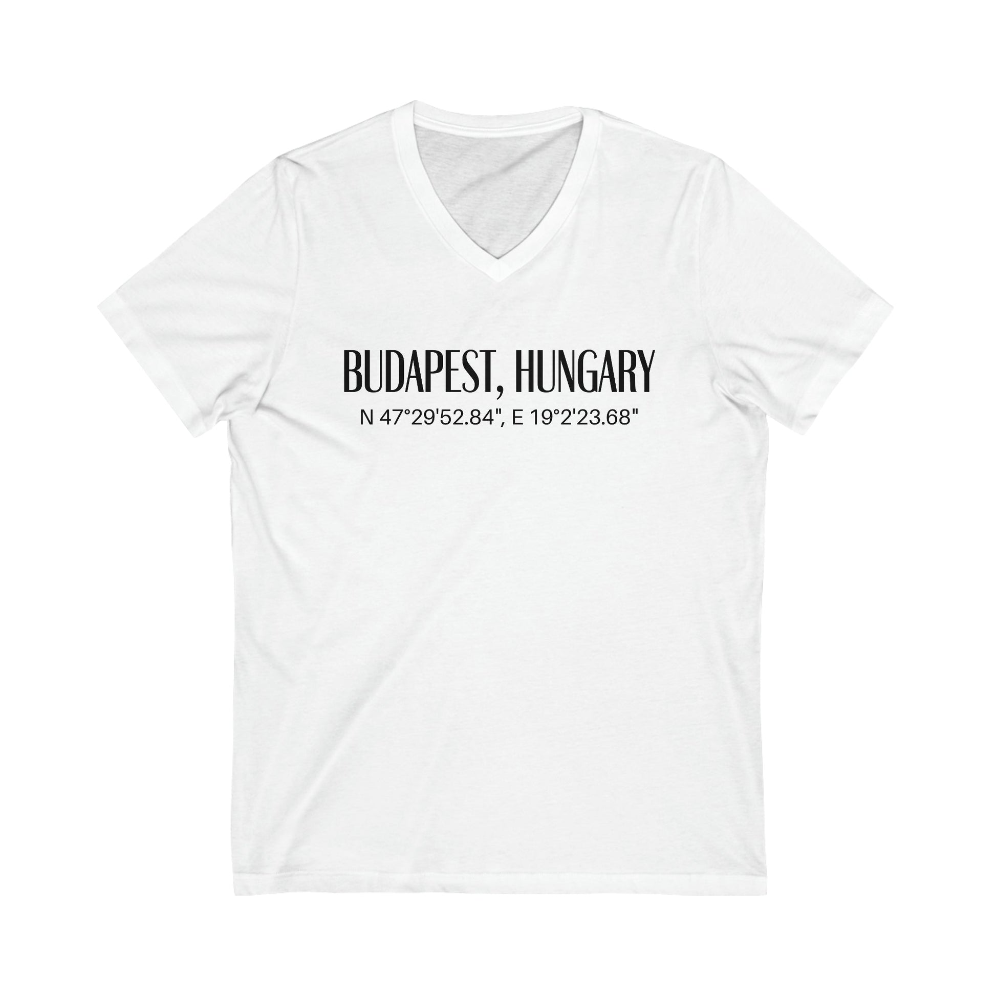Budapest, Hungary Coordinates V-Tee Atlas Wanderlust