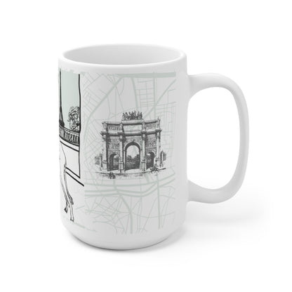 Whippet Life Coffee Mug, Large 15 oz Dog Gift, Ceramic, Whippet in Paris - The Dapper Dogg