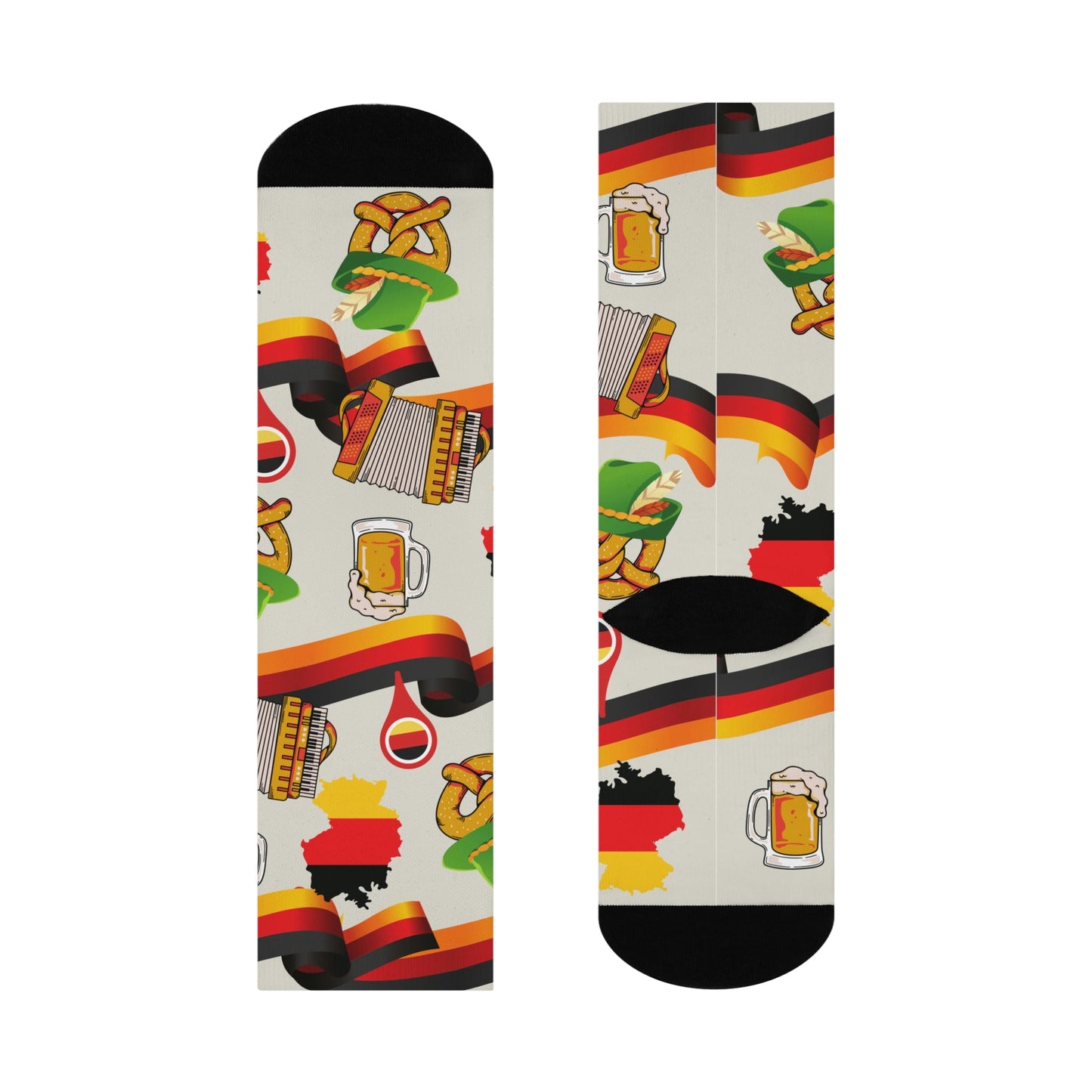 German Socks Pretzels Unisex Adult Stretchy Mid Calf Original Atlas Wanderlust